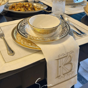 Tek Şeritli Amerikan Servis & Servis Peçetesi (6 Kişilik)